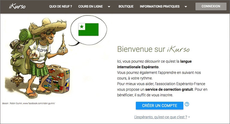 Page d'accueil de ikurso.esperanto-france.org
 - 