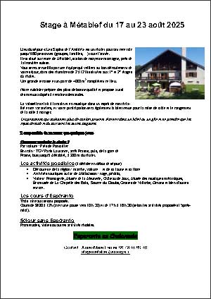 Metabief - stage 2025