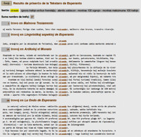 Exemple de recherche sur tekstaro avec le mot « strando »