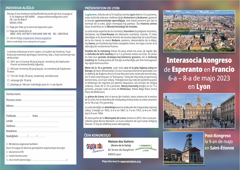 Aliĝilo al la interasocia kongreso en Francio-2023